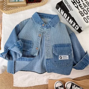 Children's Coat Boys Girls Denim Jacket Spring Fall Versatile Casual Coat Trendy Fashion Jacket Outdoor Clothes For Children